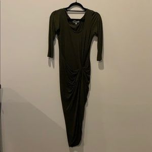 Olive asymmetrical dress